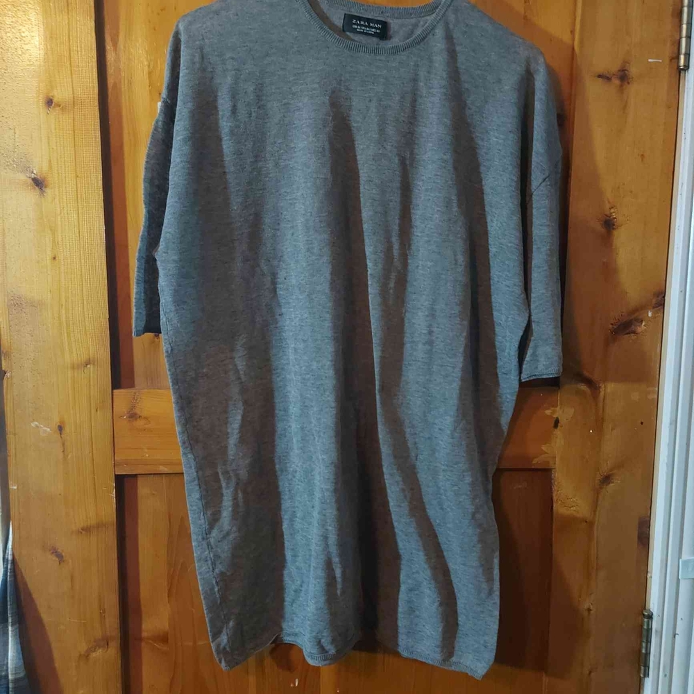 Zara Man Charcoal SHEER Top MWDIU